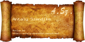 Antaly Szendike névjegykártya